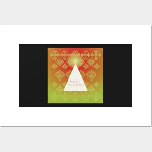 Greeting folk art - Motif design - Christmas tree Posters and Art